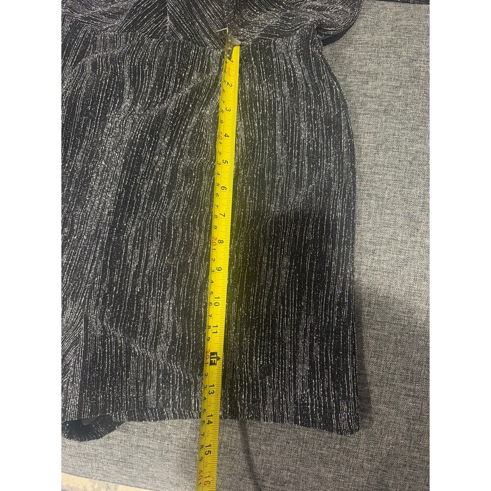 Silver/Black Size Small Romper Sparkle Long Sleeve - Picture 10 of 11
